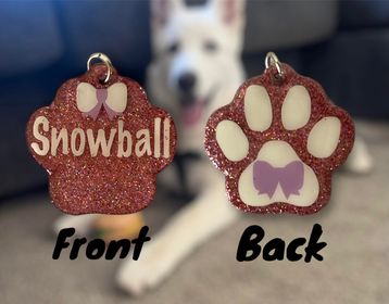 Acrylic Paw Keychain/Pet Name Tag